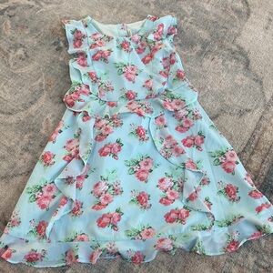 Janie and Jack Teal Size 6 floral back to school